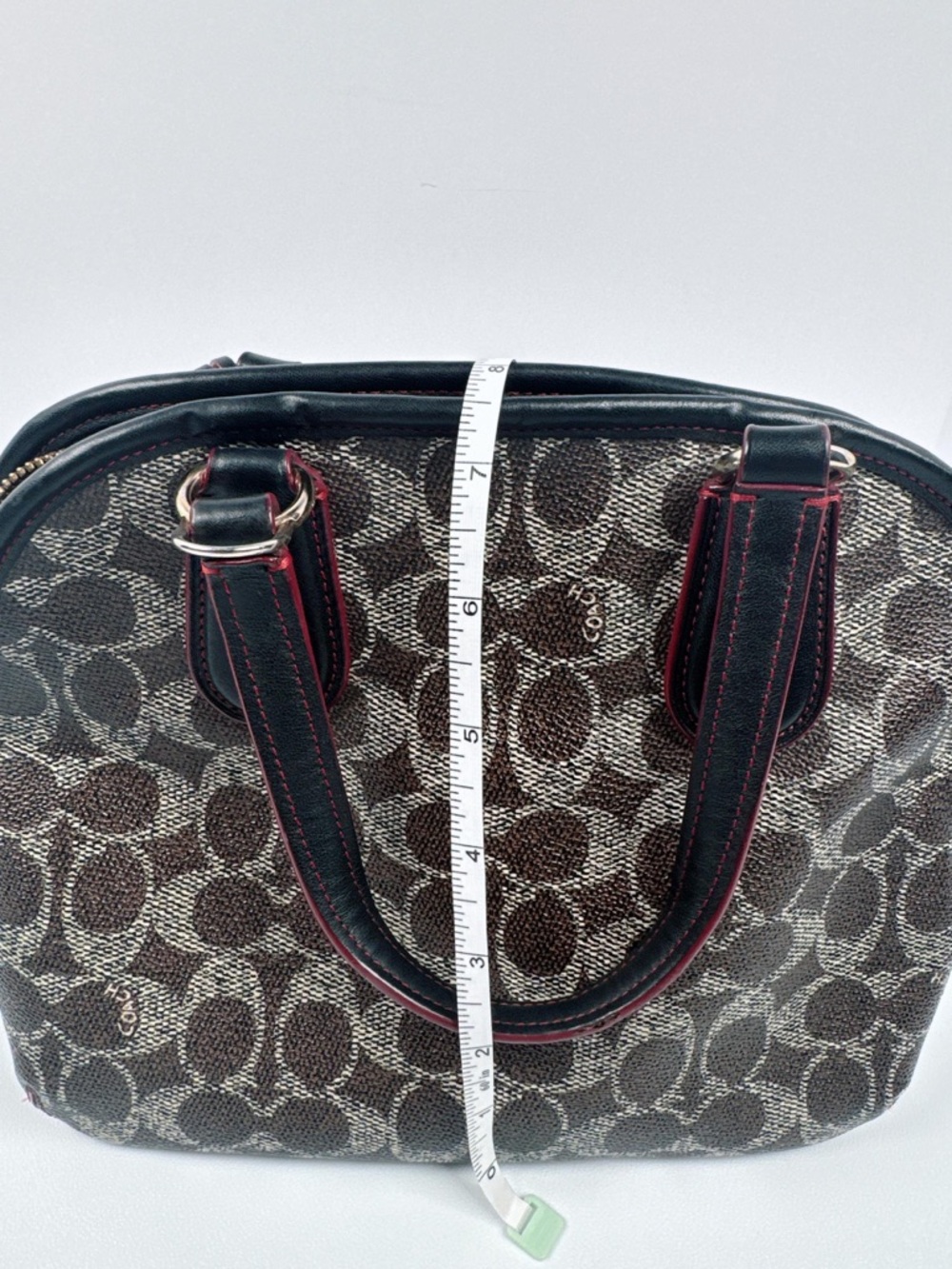 Coach Prince Street Turn lock Dome Crossbody Satchel Style Black/Brown/Red - Picture 16 of 16